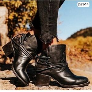 Freebird Casey Black Leather Boots Sz 7